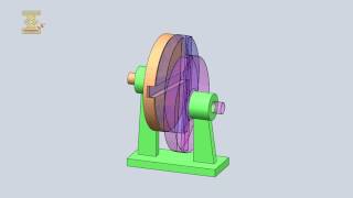 FourBar SlottedLink Mechanism Of The Oldham Coupling [upl. by Notlad]