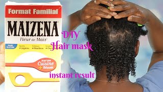 DIY CORN STARCH HAIR MASK WITH INSTANT RESULT  EVERY GIRLS DREAM  Omoni Got Curls [upl. by Ronnoc]