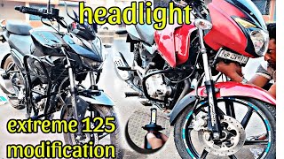 Best head light for bikes  HJG due lhaed led new pulsar 150 pul Xtreme 125r modification [upl. by Nomihs]