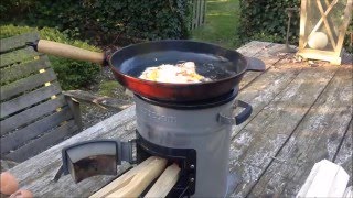 Ecozoom rocket stove  quick breakfast 8min [upl. by Spiro229]