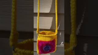 Crochet Starburst Granny Square Crossbody Bag 🌟 shorts [upl. by Adiahs49]