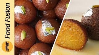 Easy Gulab Jamun with Milk Powder Recipe By Food Fusion Eid Special [upl. by Disario]