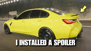 REAR LIP TRUNK SPOILER INSTALL BMW G80 M3 CARBON FIBER [upl. by Ardnuaek]