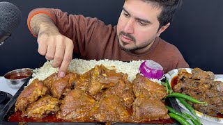 ASMR  Eating Spicy Chicken Thai CurryChicken Liver Gizzard Curry with RiceRaw OnionGreen Chilli [upl. by Caton37]