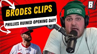 PHILLIES STOMPED BY THE BRAVES ON OPENING DAY 93  Brodes Clips [upl. by Rustie808]