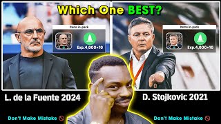 D Stojkovic or L de la Fuente 🤔 which is the best manager booster in eFootball 2024 Mobile 🤩🔥 [upl. by Ylehsa]