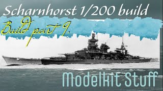 Building Trumpeters 1200 Scharnhorst with MK 1 upgrade Part 9 [upl. by Friedberg]