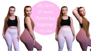 MOST FLATTERING LEGGINGS TRY ON  Gymshark  Alphalete  Womens Best [upl. by Uzzial342]