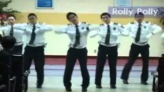 Korean Policemen Dancing to RolyPoly TAra [upl. by Aenneea841]