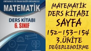 6SINIF MATEMATİK ATA YAYINLARI SAYFA 152153154  MATEMATİK DERS KİTABI  MATEMATİK KİTABI [upl. by Sicular]