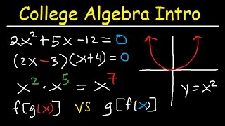 College Algebra Introduction Review  Basic Overview Study Guide Examples amp Practice Problems [upl. by Vtarj]