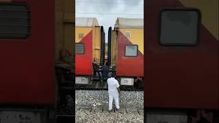 Railway Coupling 👹 This is a dangerous Jobs shorts train traincouplingtrainskill whereismytrain [upl. by Donela]