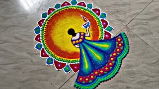 Easy Beautiful Girl Rangoli Diwali Rangoli 2024  Best Diwali Rangoli 2024  Ladies Rangoli Designs [upl. by Spieler]