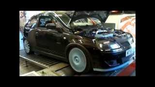 Vauxhall Corsa C Z20LET  Stage 35 300bhp amp 318 ftlbs  Charity Rolling Road Day  Dynodaze [upl. by Nutsud25]