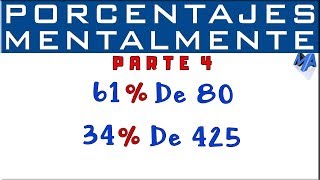 Cómo calcular el porcentaje sin calculadora  Parte 4 [upl. by Drucie875]