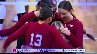 Laney Choboy Dig Lindsay Krause Kill Nebraska Husker Volleyball Kentucky 82724 huskers nebraska [upl. by Nirag853]