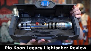 Star Wars Galaxys Edge Plo Koon Legacy Lightsaber Review [upl. by Reginnej]