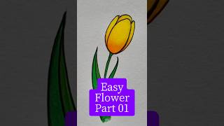 how to drawing easy Flower  PART 01 beginners shorts art Flower drawing [upl. by Ebba552]