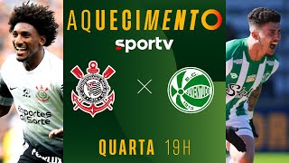 CORINTHIANS X JUVENTUDE  AQUECIMENTO AO VIVO E COM IMAGENS  COPA DO BRASIL 2024  live  sportv [upl. by Anaidni]