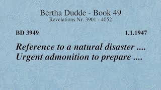 BD 3949  REFERENCE TO A NATURAL DISASTER  URGENT ADMONITION TO PREPARE [upl. by Ahsimac717]