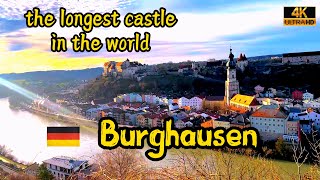 Experience the ultralong Burghausen and the longest castle in the world  Burghausen Germany  4K 🚶 [upl. by Liatrice]