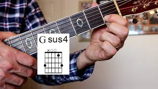 Gsus4 Open Position Guitar Chord [upl. by Anitsyrc]