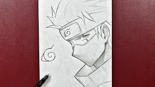 How to draw Kakashi Hatake stepbystep  Drawing anime [upl. by Danya186]