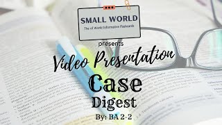 Case Digest  Presentation of BA 22 [upl. by Aiuqet357]