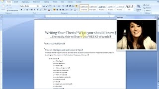 Writing Your Thesis Video 1  Background and General Tips [upl. by Adekan]