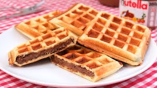 Gofres Rellenos de Nutella  Waffles [upl. by Kcirddahc256]