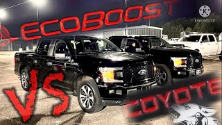 TUNED f150 Ecoboost VS TUNED f150 50 [upl. by Kepner]