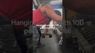 Pre workout part 4 of 5 on a budget curling 100 pound dumbbells flexing [upl. by Josey]