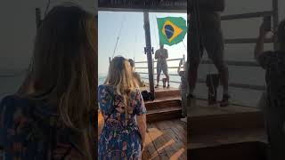 Hasteamento da bandeira do Brasil num barco na Galileia  Israel 🇮🇱 travel [upl. by Earlene]