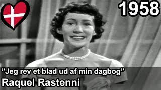 Eurovision 1958 – Denmark – Raquel Rastenni – Jeg rev et blad ud af min dagbog [upl. by Rabkin]