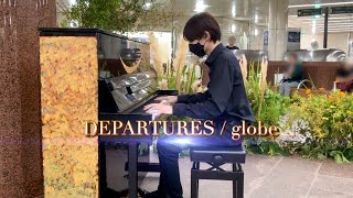 【仙台・青葉通地下道 】ストリートピアノglobe『DEPARTURES』Composed by Tetsuya Komuro（ Piano Cover） [upl. by Lybis]