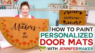 Make Personalized Door Mats with a Cricut Freezer Paper  Flex Seal Method [upl. by Nathanial418]