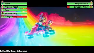 The Super Mario Bros Movie 2023 Rainbow Road Scene with healthbars [upl. by Melar715]