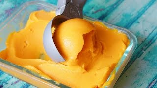 How To Make 2 INGREDIENT MANGO SORBET [upl. by Yniattirb]