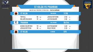 Victorian Premier Cricket  Kookaburra Mens Fourths  GRAND FINAL  St Kilda v Prahran  Day 2 [upl. by Boutis]