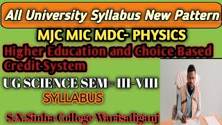 UG BABSC physics syllabus All University Syllabus New pattern 4 years Session 202327 Sem IIIVIII [upl. by Dreeda]