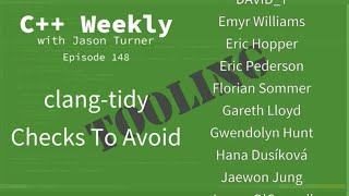 C Weekly  Ep 148  clangtidy Checks To Avoid [upl. by Eerazed]