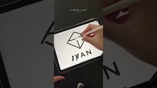 Ivan  Procreate Name Logo Design 💫 logodesign designprocess adobeillustrator procreate [upl. by Nimajeb]