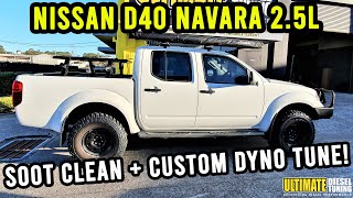 D40 Navara 2012 in for an oncar chemical soot clean amp custom dyno tune  awesome gains achieved [upl. by Brunelle]