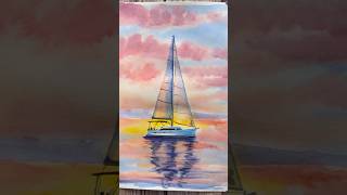 New seascape tutorial watercolortutorial watercolorpaintingtutorial processart [upl. by Odlaw]