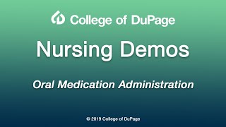 Nursing Demos Oral Medication Administration [upl. by Einiffit243]