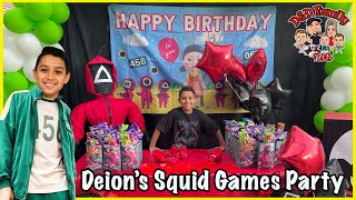 DEIONS SQUID GAMES BIRTHDAY PARTY  TURNING 10  DampD FAMILY VLOGS [upl. by Arised472]