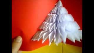 Cómo hacer tarjetas de Navidad con un árbol en 3D Como fazer Árvore de Natal [upl. by Hsenid246]