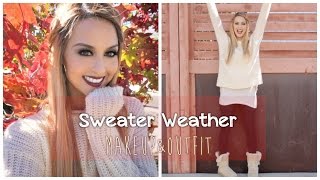 Sweater Weather Makeup amp Outfit l Christen Dominique [upl. by Hendry52]