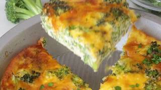 Crustless Broccoli Cheddar Quiche Recipe [upl. by Schroeder988]