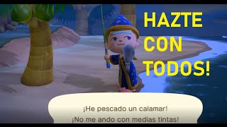 COMO PESCAR UN CALAMAR EN 30 SEGUNDOS ANIMAL CROSSING NEW HORIZONS [upl. by Retnyw]